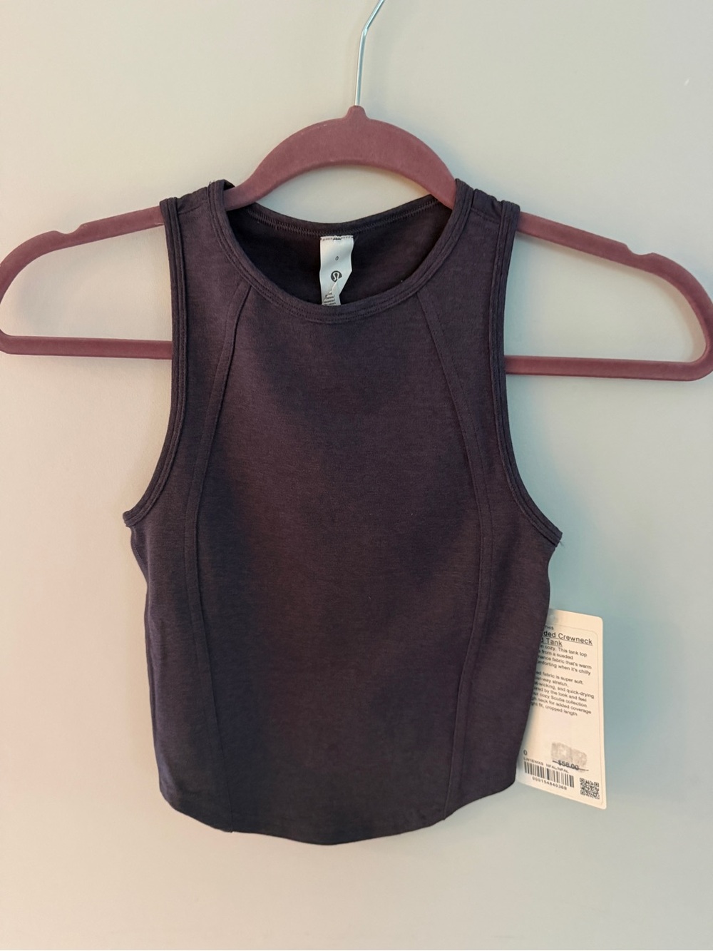 Lululemon Soft Sueded Crewneck Cropped  Tank NWT Size 0